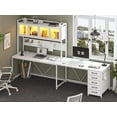 thumbnail image 6 of L-Shaped Computer Desk with LED Strips&Display Cabinet Reversible Gaming Desk with Power Outlets/5 Drawers/Pegboard for Office, White, 6 of 11