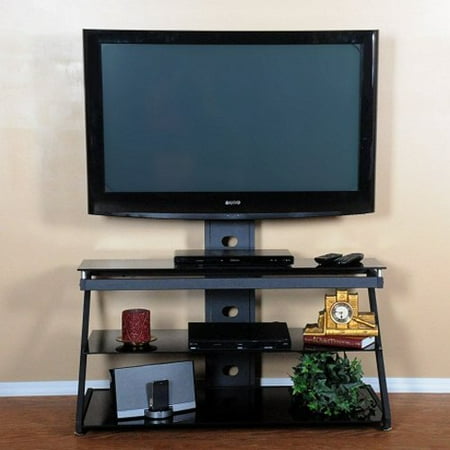 RTA Home and Office T1D-106 NEW Tier One Designs Black with Black Glass TV Mount