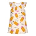 thumbnail image 5 of FYDUU Toddler Baby Girl Back To School Dress Cute Printed Flutter Sleeve Dress Sundress Fashion Summer Dresses for Kids First Day of School Clothes 8-9 Years, 5 of 7