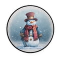 thumbnail image 2 of 36.2 Inch Round Floor Mat Watercolor-style Snowman Pattern Carpet Decor Rug for Living Room Bedroom, 2 of 6