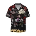 thumbnail image 2 of Lsque The Binding of Isaac print Men's Cuban Collar Short Sleeve Shirt Summer Beachwear Casual Button Down Fashionable Vacation Leisure Shirt-3X-Large, 2 of 7