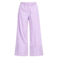 thumbnail image 6 of Lenpel Palazzo Pants for Women Striped Elastic Waist Lounge Trousers with Pockets Summer Beach Vacation Clothes, 6 of 6