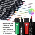 thumbnail image 2 of Mordely 12 magnetic whiteboard pens & eraser set; erasable dry-erase markers, 2 of 5
