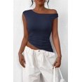 thumbnail image 3 of Remera PRETTYGARDEN 2025 Verano Crop Top Hombro Descubierto Navy XL, 3 of 8