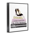 thumbnail image 2 of Stupell Industries Contemporary Fashion Designer Shoes Bookstack Pink Black Watercolor Black Framed Giclee Art, 11 x 14, by Amanda Greenwood, 2 of 7