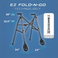thumbnail image 4 of Stander Space Saver Walker, Lightweight Folding Walker for Seniors, Adult Walker with Wheels, Two Wheeled Rolling Walker with Rear Ski Glides, Black Walnut, 4 of 12