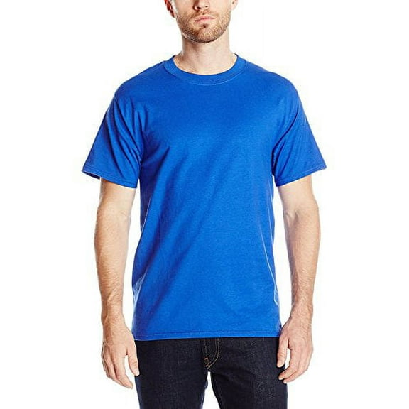 Hanes Men's BEEFY-T Short Sleeve T-shirt TALL 6.1 oz (Pack of 3) 3 Deep Royal