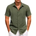 thumbnail image 3 of Men’s Short Sleeve Button Casual Shirt Beach Summer Everyday Top, 3 of 4
