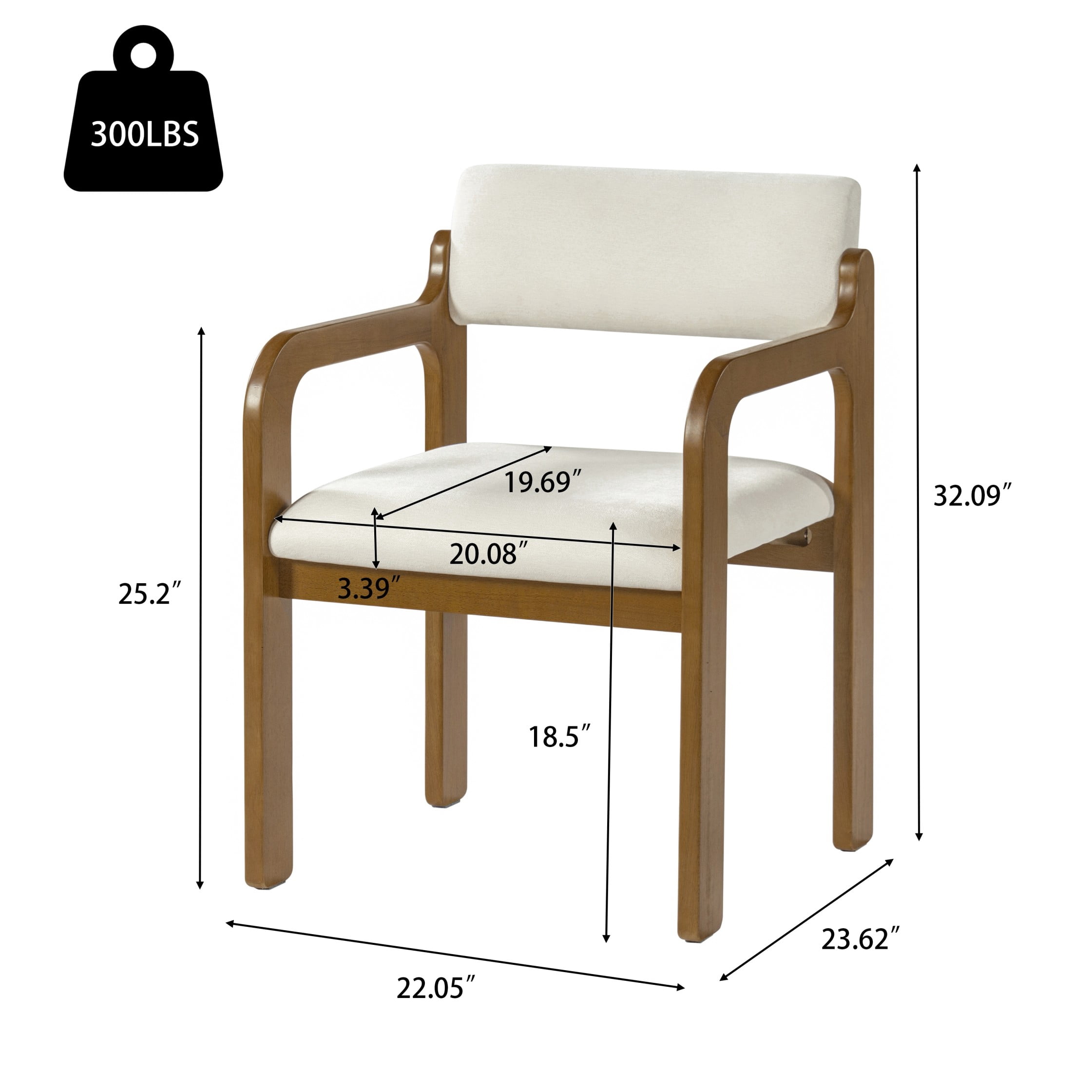 Christopher Knight Home Modern Upholstered Dining Chairs with Wood Frame, Walnut+Beige, Set of 6