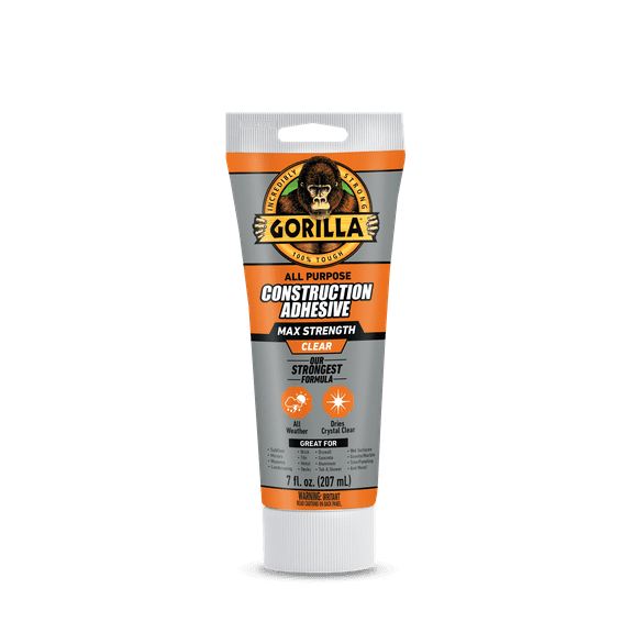 Gorilla Construction Adhesive Clear Max Clear 7oz Tube