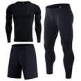 thumbnail image 1 of Pantalons de Survêtement pour Hommes Entraînement Physique Course Étirement Basketball Base Entraînement Compression Pantalon Survêtement Homme Noir TG, 1 of 3