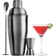 thumbnail image 5 of Large 24 oz Stainless Steel Cocktail Shaker Set - Mixed Drink Shaker - Martini Shaker Set with Built in Strainer, Double Sided Jigger & Combo Muddler Mixing Spoon - Pro Margarita Shaker - by Zulay, 5 of 7
