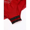 thumbnail image 6 of Sholeno Gymnastic Bodysuit for Girls Figure Skating Jumpsuit Sparkly Rhinestone Fringed Dance Leotard 6-16T Burgundy 12, 6 of 7