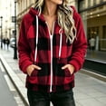 thumbnail image 6 of QUNYINEY Winter Jackets for Women Sherpa Fleece Hooded Full Zip Plaid Outerwear Jackets with Pockets Warm Long Sleeve Coats, 6 of 6