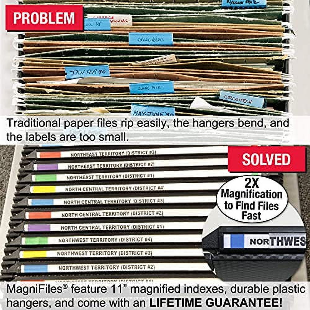 Ultimate Office MagniFile™ High-Capacity Hanging File Folders, 5" Expanding Files With Silicone Rubber Gussets and Sewn Nylon Edges (Set of 2)