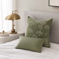 thumbnail image 3 of TTJ Wildflower Embroidery Throw Pillow Covers,18x18 Inch Floral Decorative Cushion Case,Chenille Flower Pillowcase for Farmhouse Rustic Sofa Couch Bed Living Room Home Decor(Green), 3 of 6