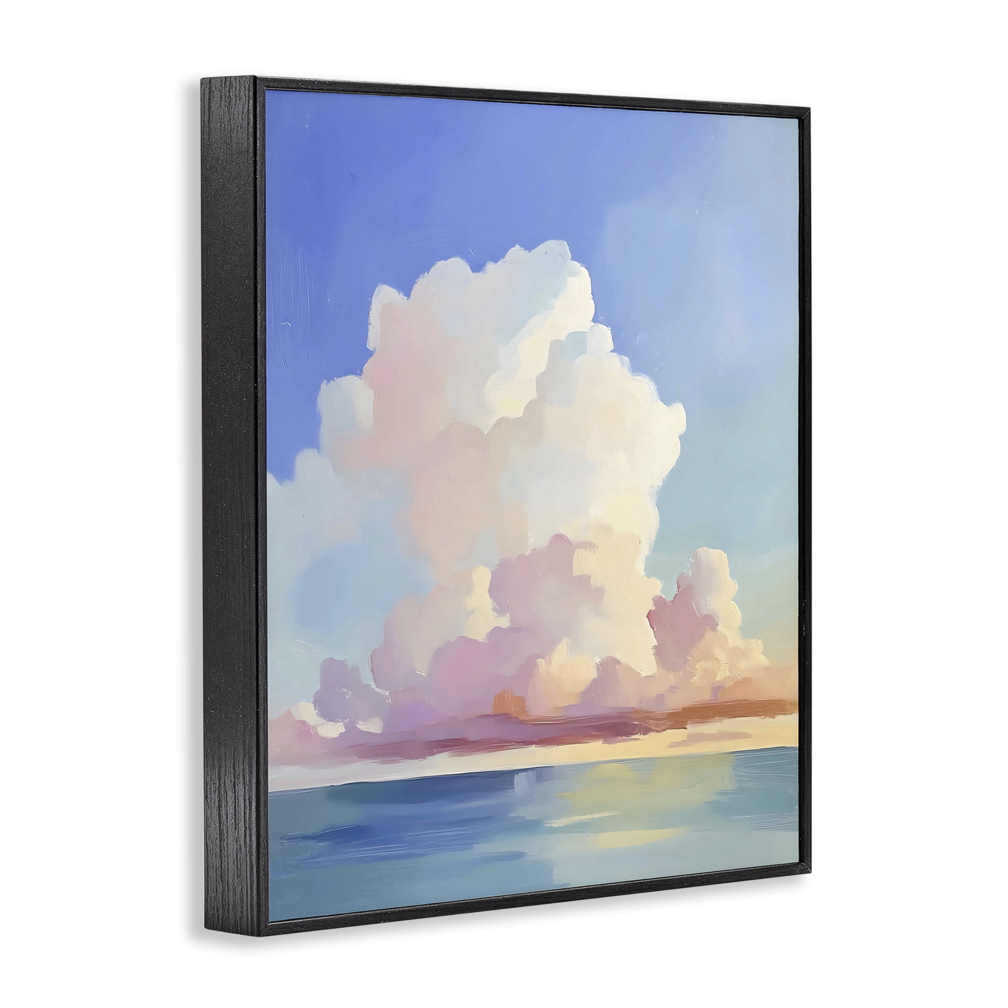 Stupell Industries Dreamy Pastel Clouds over Sea Black Framed Giclee Art, design by The Prints Vibe