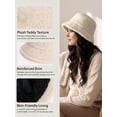 thumbnail image 5 of Deago Women Winter Bucket Hat Vintage Cloche Hats Warm Faux Fur Wool Outdoor Fisherman Cap (Beige), 5 of 8