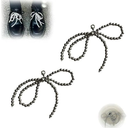 Buckle Pearl Beaded Chain for Women DIY Shoe Pearls Bowknot Shoe Decoration Charms  Butterfly Jewelry Shoe Charms for Sneakers Dress Shoes