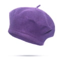 thumbnail image 1 of Boinas de pintor de color liso para mujer y para invierno, gorro cálido para mujer, 1 of 2