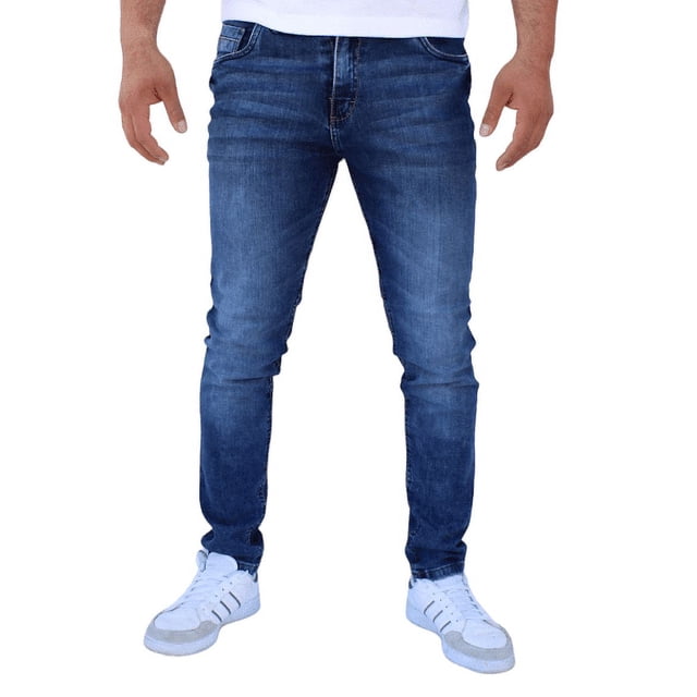 Pantalón de mezclilla stretch John Silver Corte skinny Color azul froster oscuro