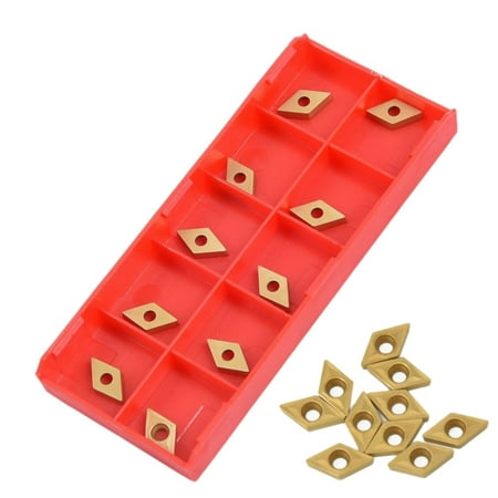 

10Pcs DCMT070204 YBC251 Blades Gold Carbide Inserts Lathe Cutter for Lathe Turning Tool Boring Bar