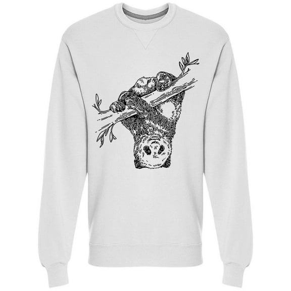 Cute Panda Upside Down On Tree Sweatshirt Men -Image by Shutterstock, Male x-Large
