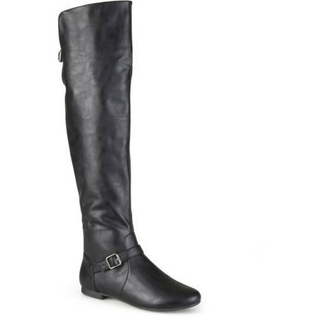 Womens Buckle Tall Round Toe Riding Boots (Best Tall Riding Boots)