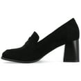 thumbnail image 5 of Journee Womens Malleah Loafer Style Stacked Heel Pumps, Widths Available, 5 of 10