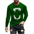 thumbnail image 3 of YOIAVAIOY Mens Ghost Print T Shirt Halloween Pumpkin Shirts Novelty Holiday Tee Shirts Spooky Season Pullover Tops Green XL, 3 of 6
