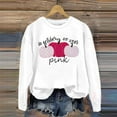 thumbnail image 4 of In October We Wear Pink Halloween Ghost Sweatshirts for Women 2025 Cancer Awareness Sweatshirt Pullover Tops, 4 of 5