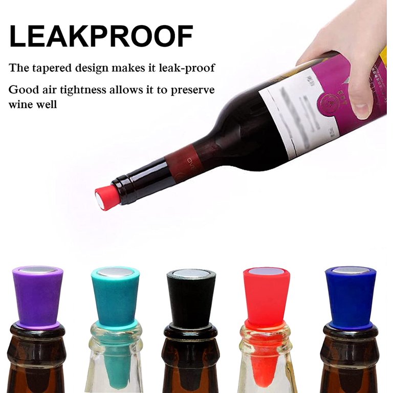 8 PCS Silicone Wine Stoppers, Reusable & Airtight, For Wine, Champagne, Oil Bottles
