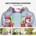 thumbnail image 4 of Kdxio merry Christmas rabbit Print Womens Oversized Hoodies Sweatshirts Hooded Pullover Tops Sweaters Casual-Medium, 4 of 7