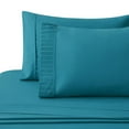 thumbnail image 3 of Marina Decoration Ultra Soft Silky Deep Pocket Solid Rayon from Bamboo Bedding All Season Sheet Set, Teal Color, 3 of 7