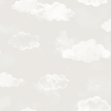 Galerie Wallcoverings  Tiny Tots 2 Billowing Clouds Non-woven Matte Wallpaper Roll 33 feet x 21 inches - Greige