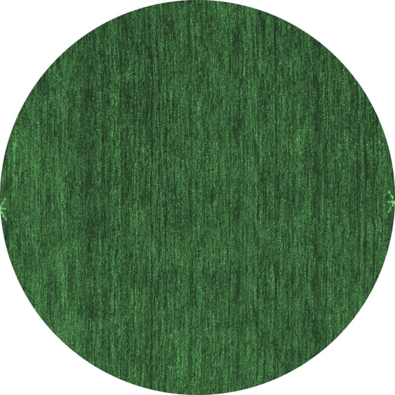 Ahgly Company Indoor Round Abstract Emerald Green Contemporary Area Rugs, 5' Round