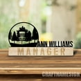 thumbnail image 2 of Craftnamesign Custom Wooden Disc Golf Desk Name Plate, Golfer Metal Nameplate for desk, 2 of 5
