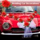 thumbnail image 4 of Decoración de coche para boda, decoración de coche, decoración de organza, decoración de rosas para pareja de novios, guirnalda de boda, decoración de coche para boda, romántico día de San Valentín, 4 of 5