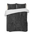 thumbnail image 2 of Black Abstract, Queen Size Down Alternative Comforter, Lightweight Comforter Quilt Bedding Set with Pillow Shams Modern Geometric Minimalist Stripes All Seasons Bed Comforter Duvet Insert 90"x96", 2 of 7