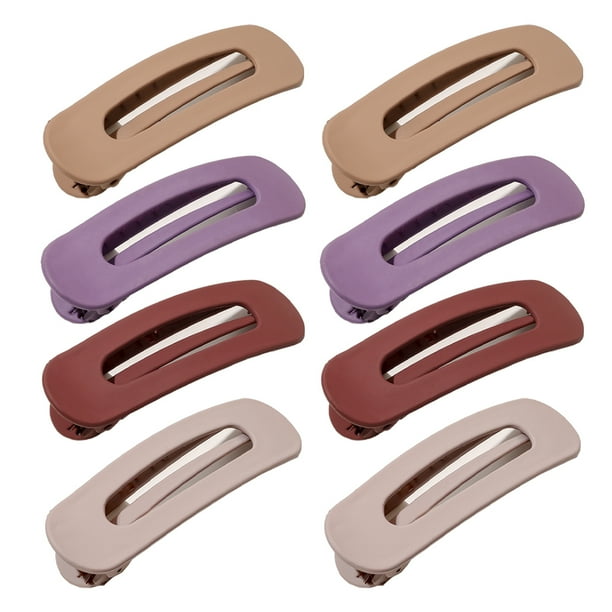 Paquete de 8 pinzas para el cabello, pinzas para el cabello de cocodrilo, utilizadas para modelar pinzas para el cabello planas segmentadas, pinzas para el cabello grandes antideslizantes, pinzas