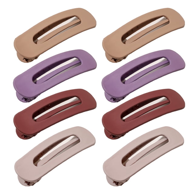 Pince à Cheveux Lot de 8, Pince à Cheveux crocodile, Utilisée pour Modélisation Pince Plate Segmentée, Grande Pince à Cheveux Antidérapante, Grande Pince à Cheveux style Français, Pince à Cheveux Bec de Canard