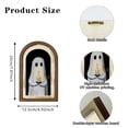 thumbnail image 3 of Vintage Halloween Decorations, Spooky Ghost Face Fall Decor, Gothic Wooden Arch Double-Layer Halloween Wall Decor for Mantel, Wall, Tabletop, 3 of 5