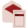 JAM Paper Wedding Invitation Set - Large - 5 1/2" x 7 3/4"- Red Border Set, Red Card with Red Lined Envelope - 100/pack