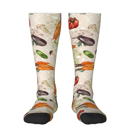 Junzan Fun Novelty Knee Warmer High Socks Cute Vegetables Design