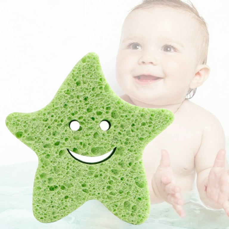 Beavorty Baby Bath Sponge Infant Bath Sponge with Bear Shaped Skid Pro –  BABACLICK