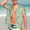 thumbnail image 5 of Lsque Happy Frogs pattern Hawaiian Shirt for Men, Unisex Summer Beach Casual Short Sleeve Button Down Shirts-Small, 5 of 9