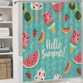 thumbnail image 5 of Hello Summer with Watermelon And Ice Cream 4 Piece Decor Shower Curtains Sets Bathroom Sets with Shower Curtain And Rugs 4 Piece Watermelon Pineapple Summer Waterproof Durable Bathroom Decor Shower, 5 of 8
