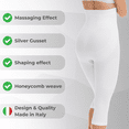 thumbnail image 3 of Farmacell Women's Capri Leggings, Push-up Anti-cellulite Control, Made in Italy, White, 3XL/4XL, Cod. 323, 3 of 12