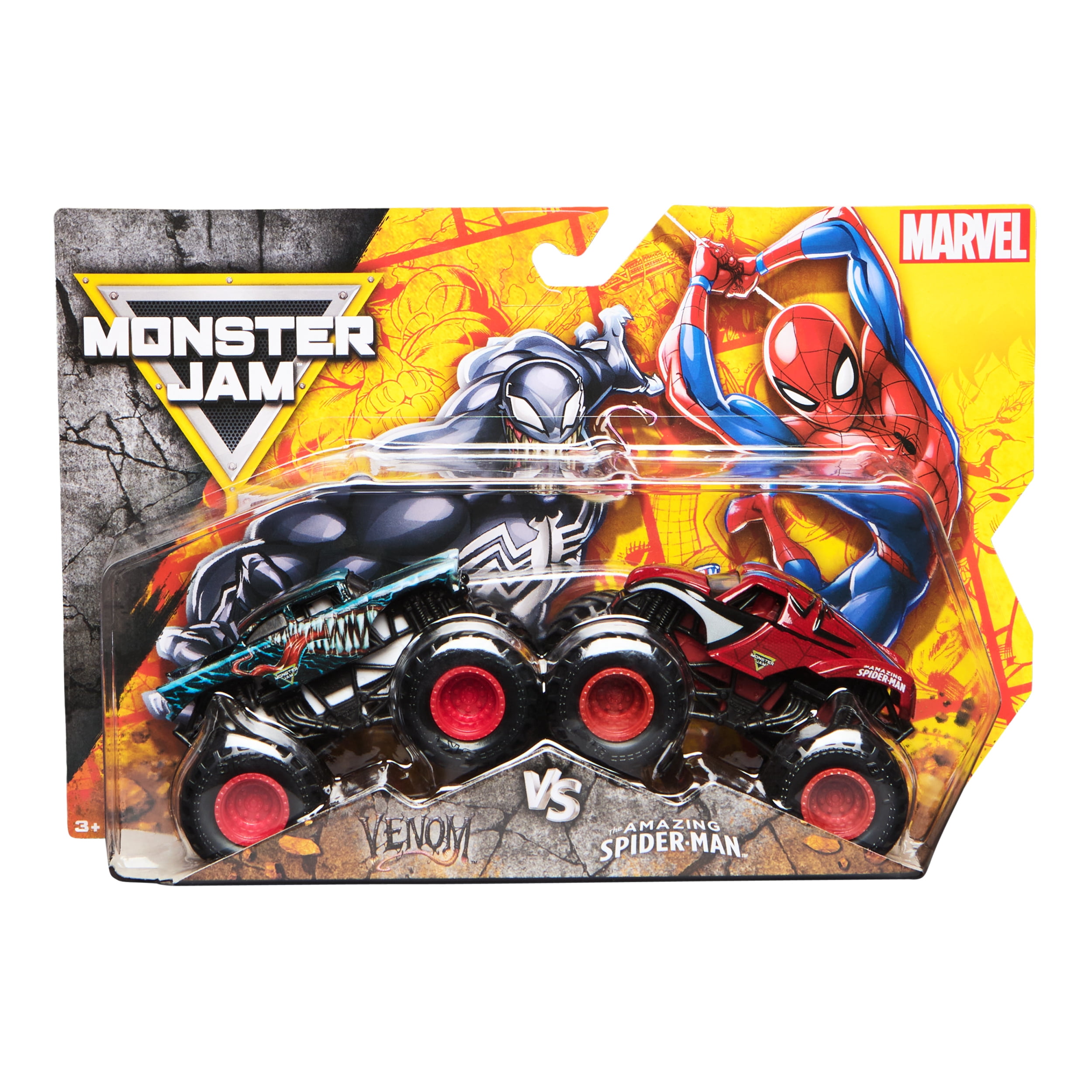 Monster Jam, Marvel Official Venom vs. The Amazing Spider-Man Die-Cast Monster Trucks, 1:64 Scale, Kids Toys for Boys and Girls Ages 3 and up