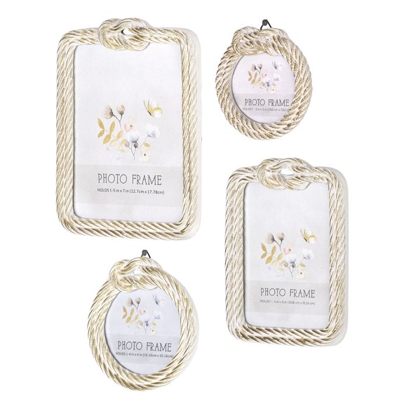 American Art Decor Anchors Away 4 Piece Frame Set - 3" x 3", 4" x 4", 4" x 6"
